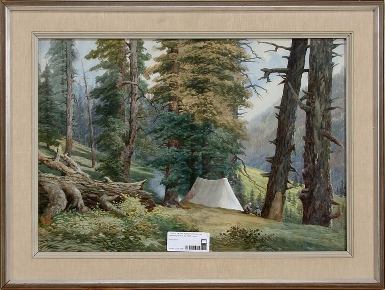 OKÄND KONSTNÄR, akvarell, etikettsignerad o dat 1899 à tergo.