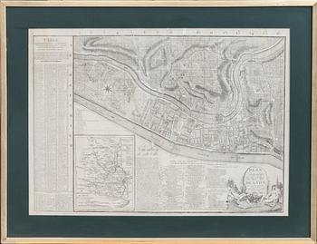 STADSKARTA ÖVER LYON, "Nouveau Plan topographique de la ville de Lyon, avec un précis historique..." 1816.