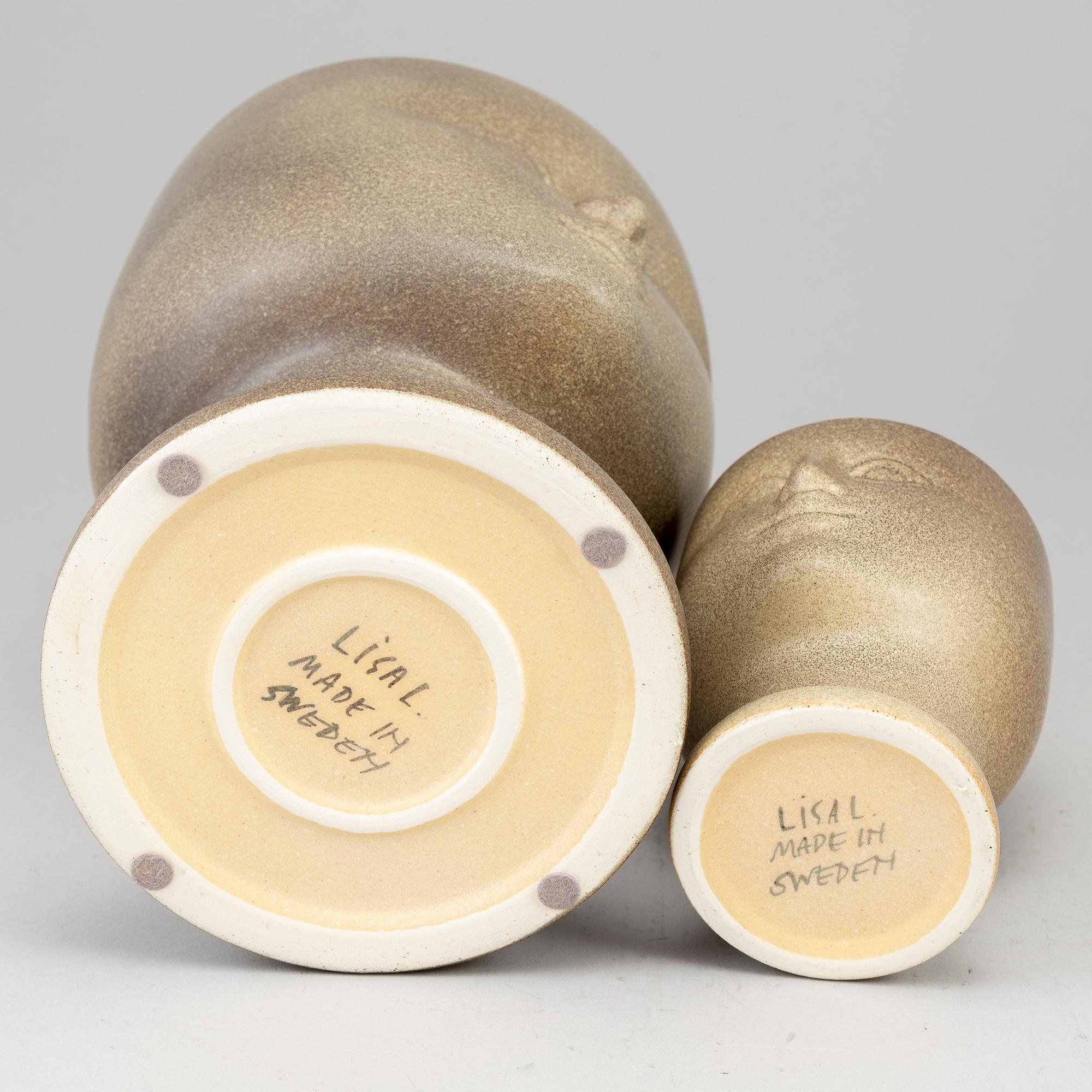 Two stoneware vases by Lisa Larson, Gustavsberg.