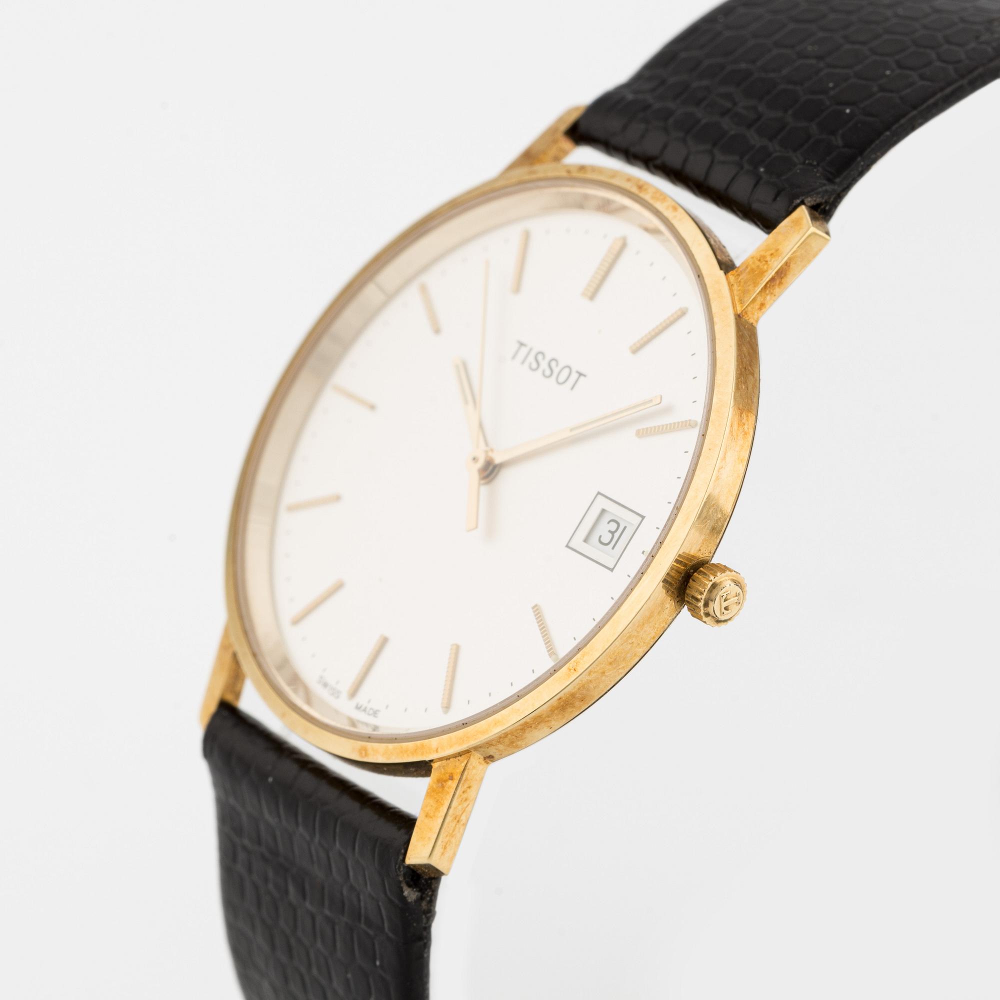 Tissot, wristwatch, 18K gold, 33.5 mm.