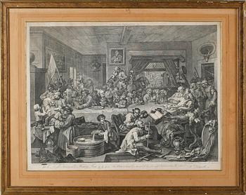 WILLIAM HOGARTH, efter, 2 st, kopparstick, 1700-tal.