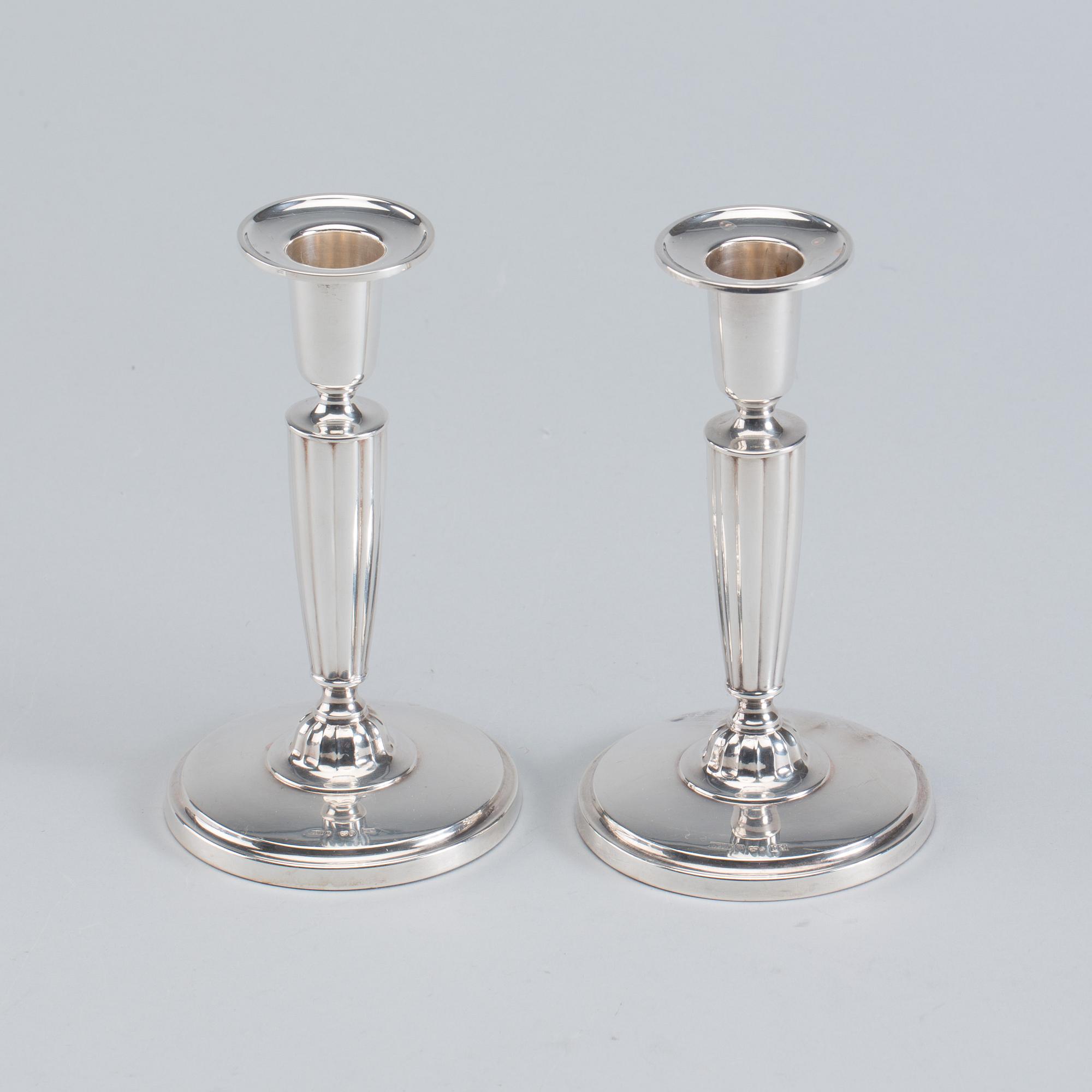 LJUSSTAKAR, ett par, silver, G.A.B 1966-1970.