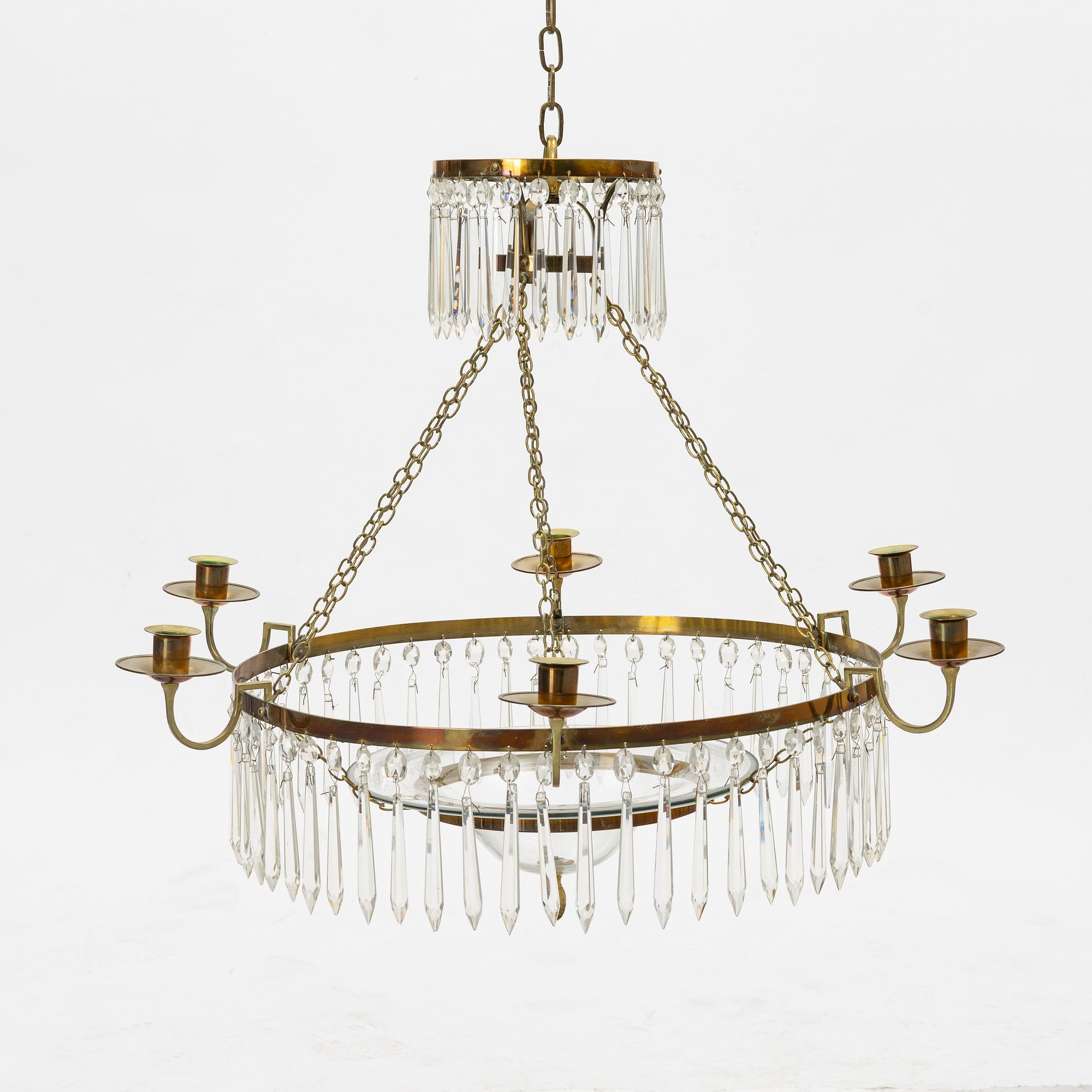 Ljuskrona, sengustaviansk, omkring år 1800.