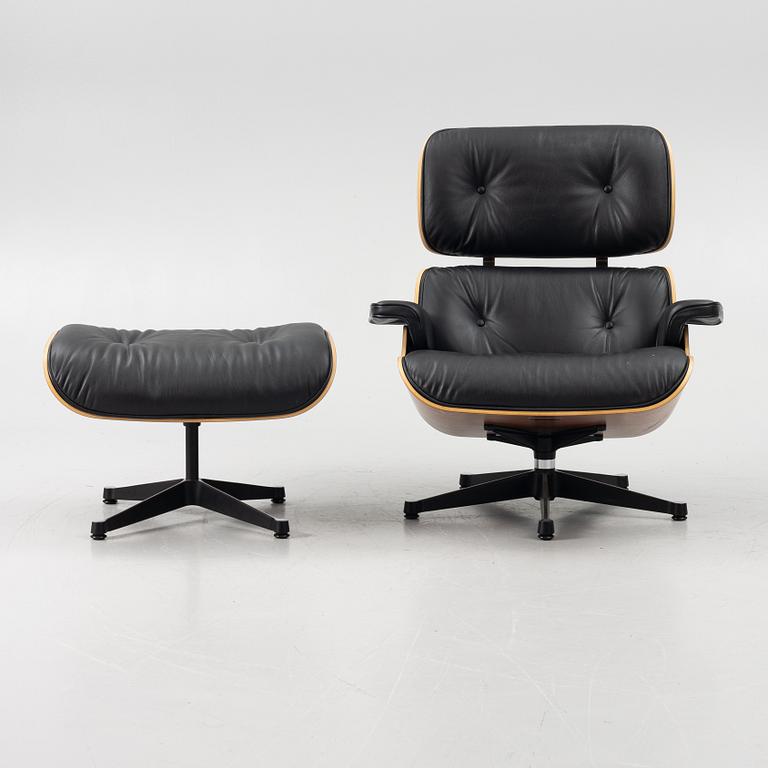 Charles & Ray Eames, Armchair with ottoman, "Lounge chair", Vitra, 21st century.