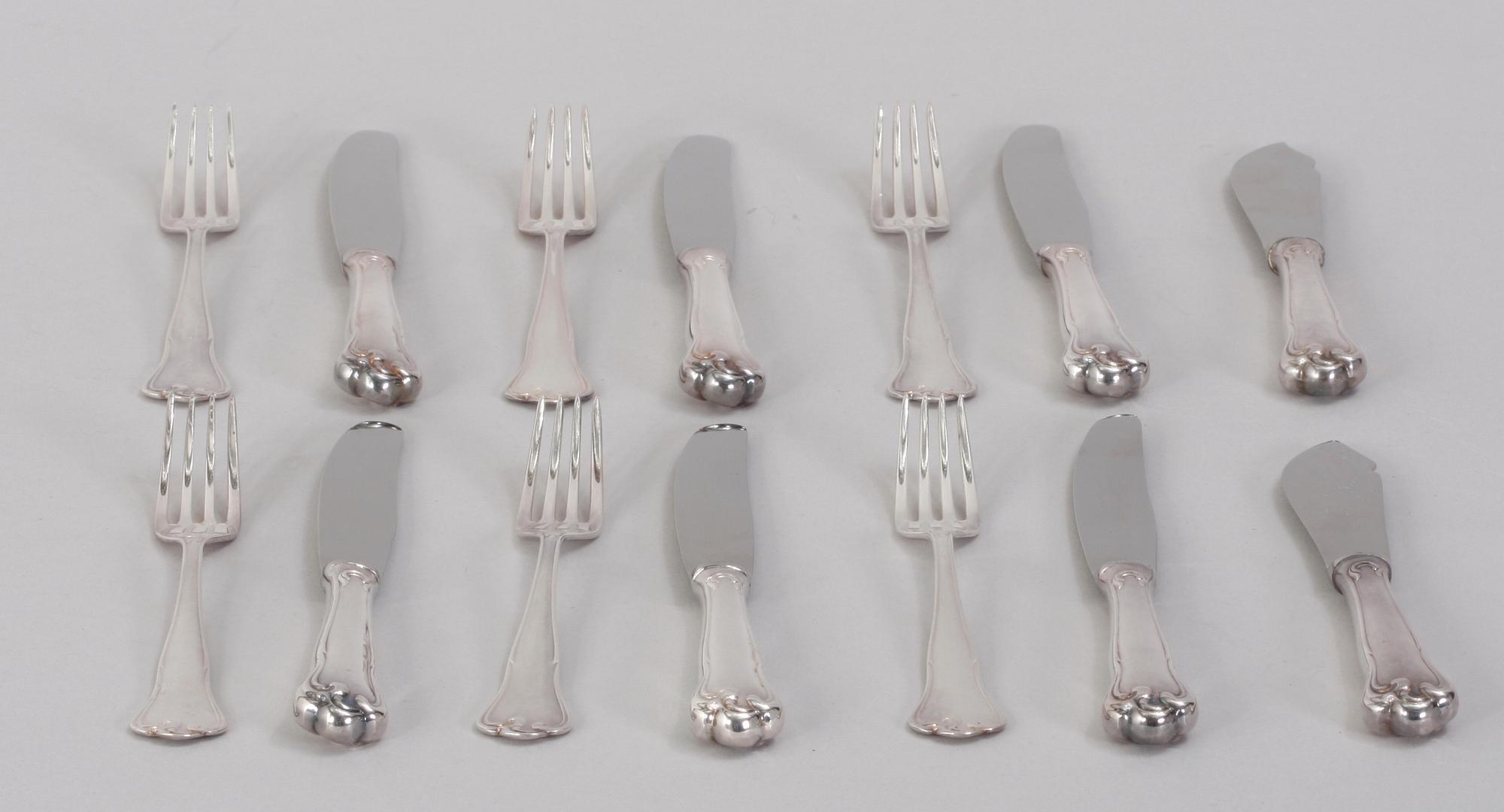 SMÖRGÅSBESTICK, 14 st, silver, Mema 1970-tal.