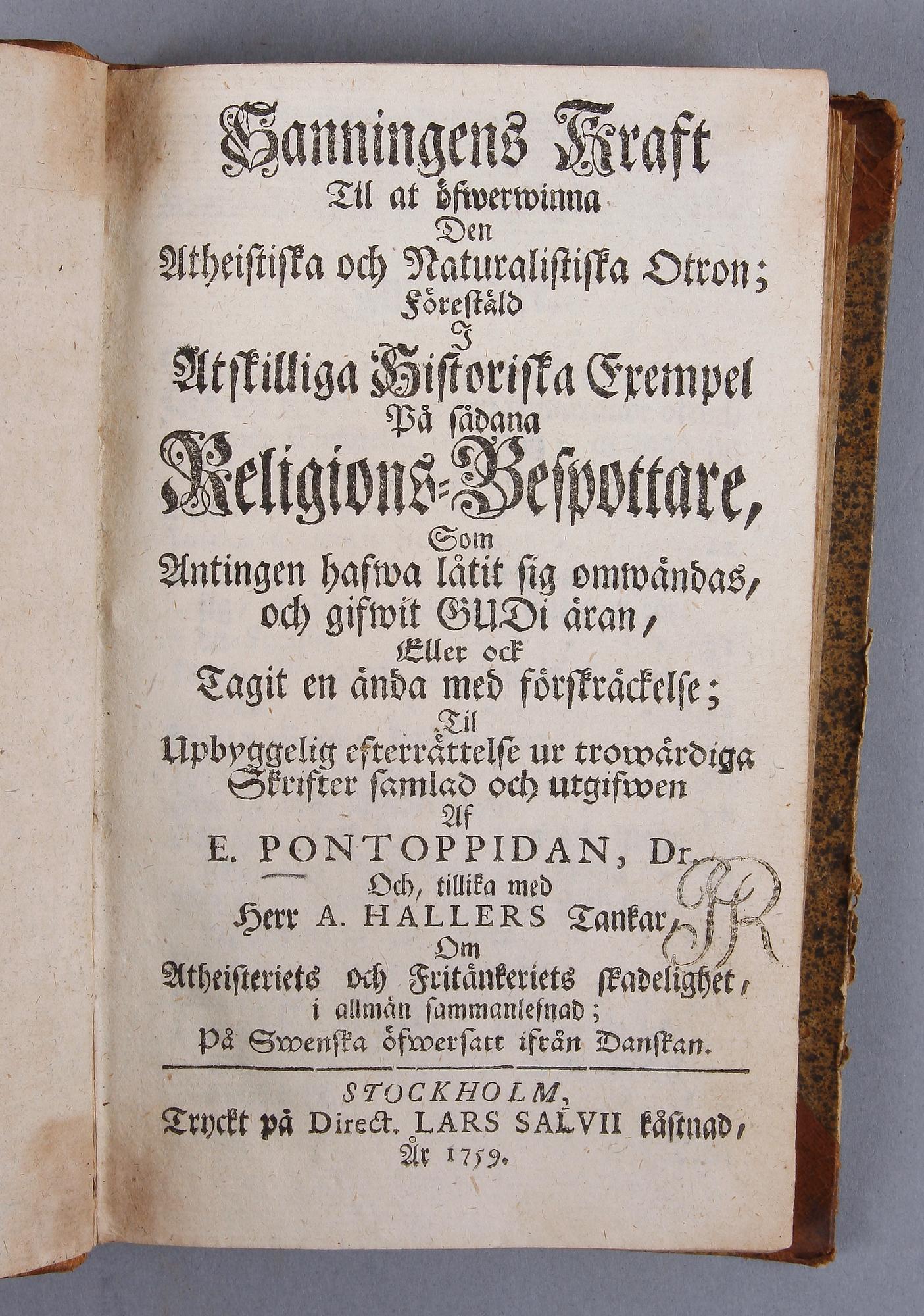 PARTI BÖCKER, 10 st, psalmböcker, teologi, 1700-1800-tal. Bla "Then Swenska Psalmboken", tryckt i Stockholm 1701.