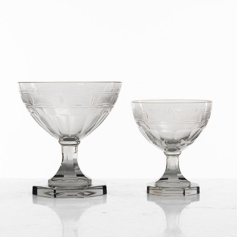 A matched set of glasses, Sweden, ciraca 1900.