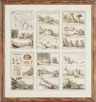 Abraham Chatelain · ABRAHAM CHATELAIN, tillskriven, kopparstick 6 st, 1700-tal.