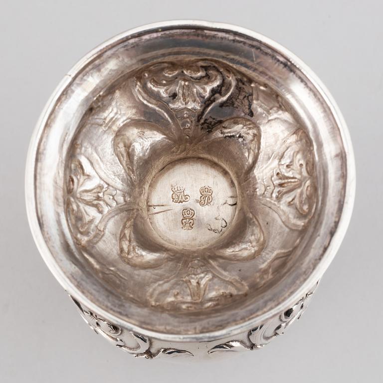 A French 19th/20th century silver sugar-caster. Rococo-style.