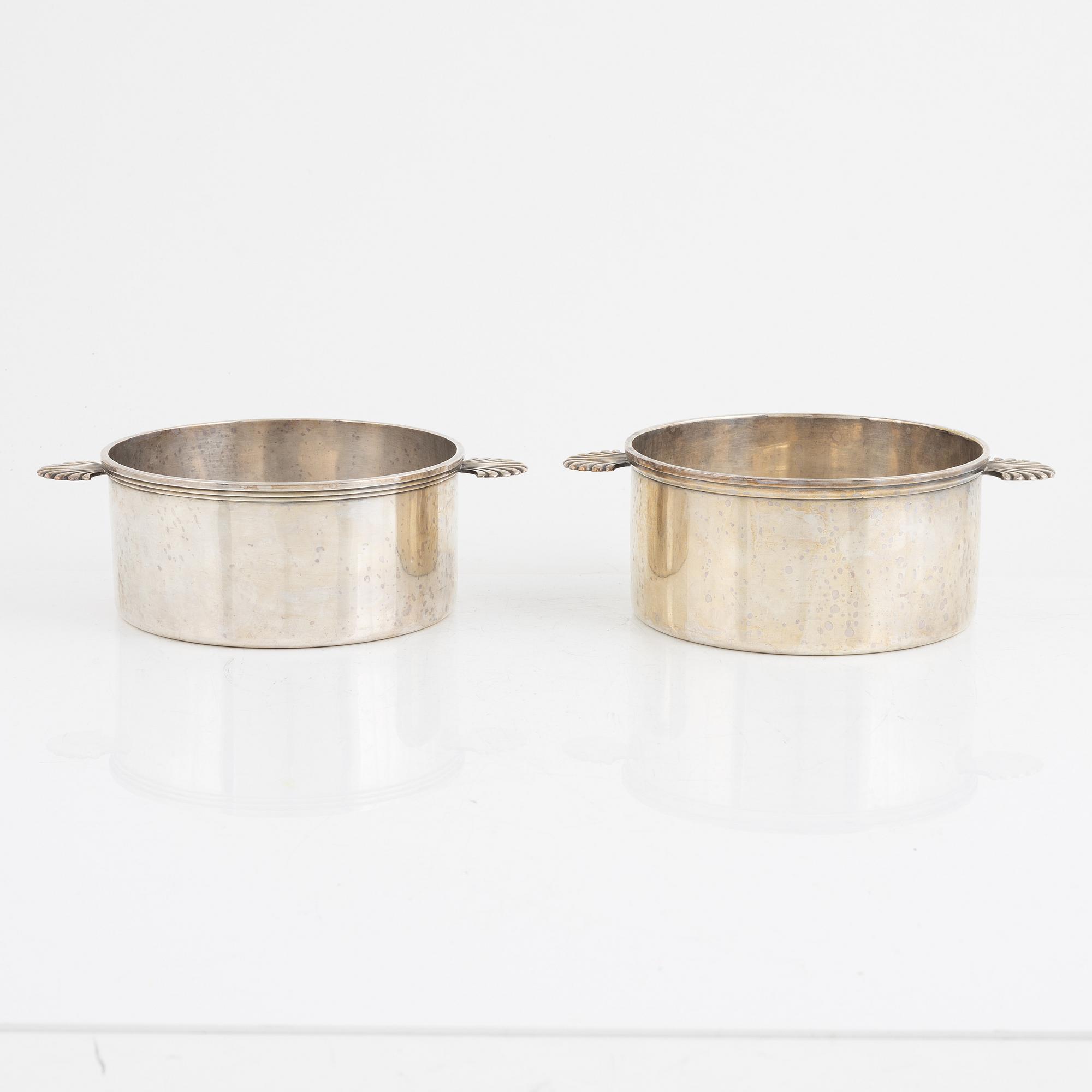 C.G. Råström, two silver plated soufflé dishes, mid 20th century.