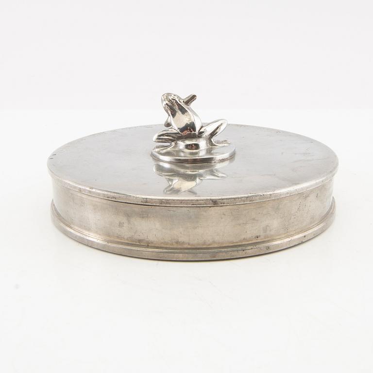 Box with lid, GAB pewter, 1933.