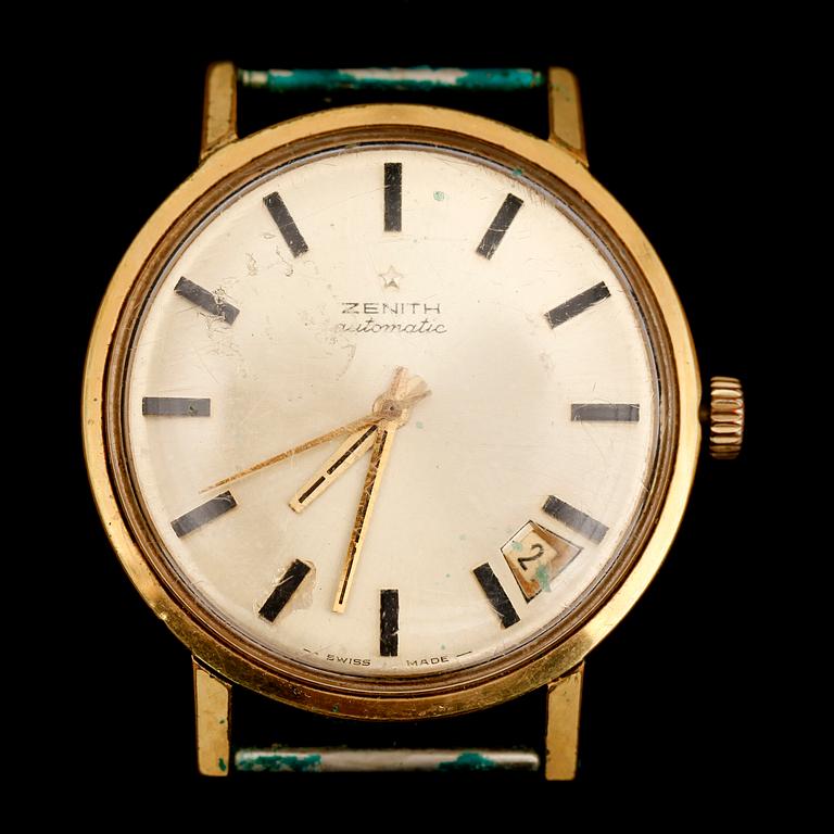 HERRARMBANDSUR, guld på stål, Zenith Automatic.