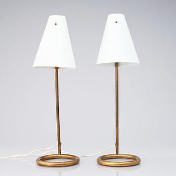 Hans-Agne Jakobsson, bordslampor 1 par, modell "B 90", Hans-Agne Jakobsson AB, Åhus/Markaryd, 1950-tal.