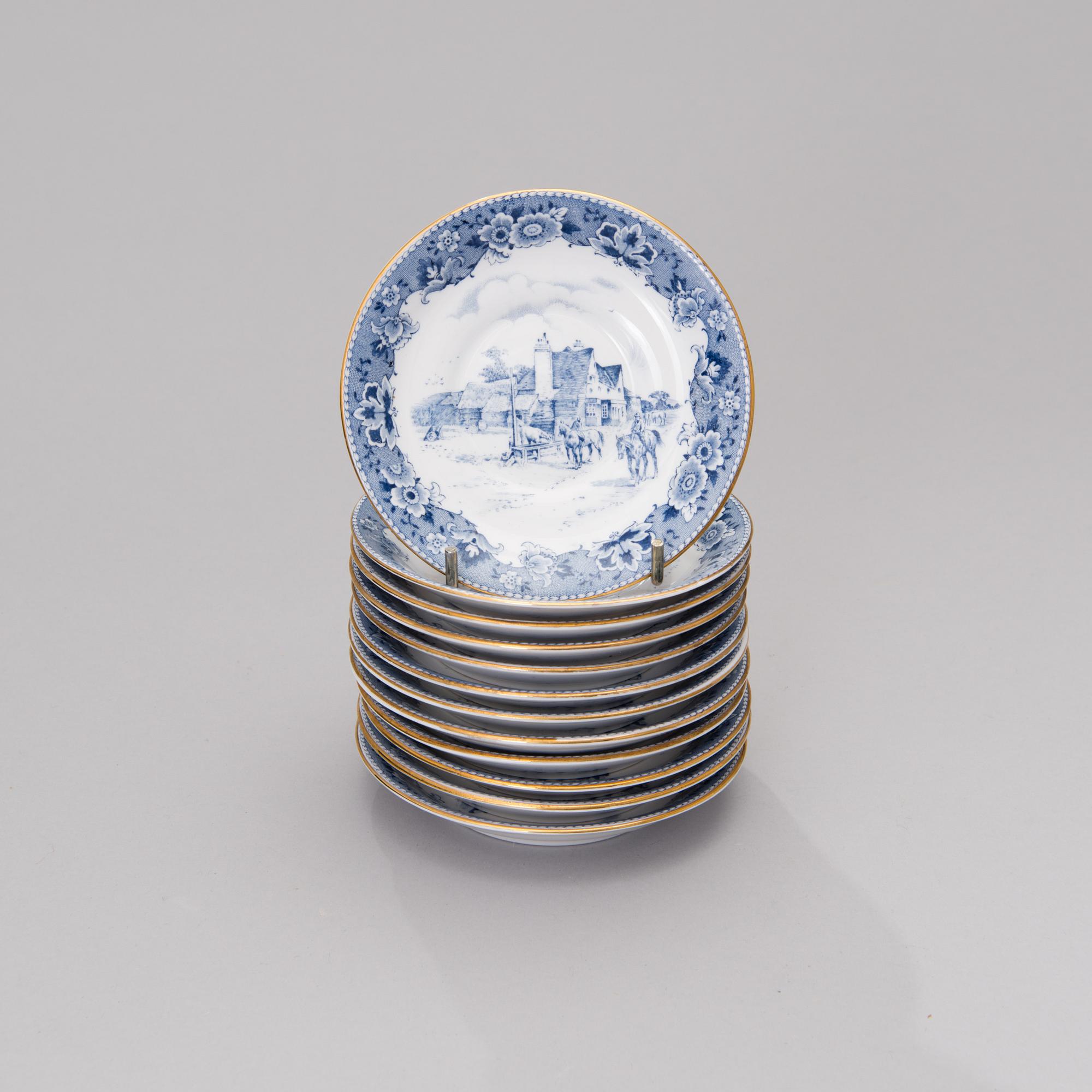 A set of ten small coffee cups / espresso cups marked Tuscan fine English bone china, England.