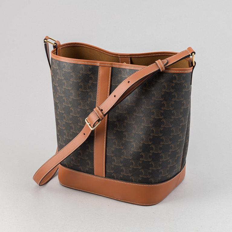 Céline, a canvas and leather handbag and wallet, 2020.