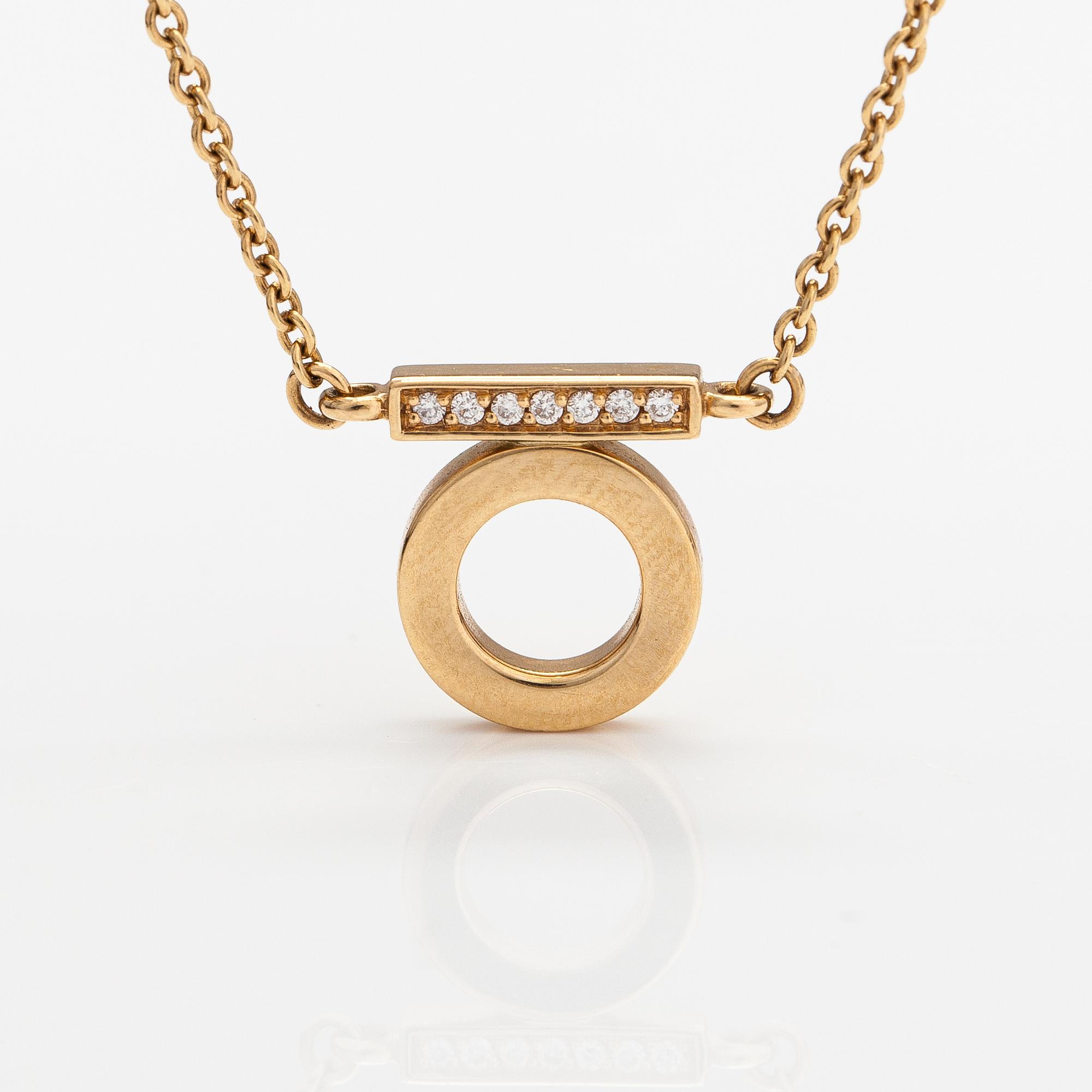 Efva Attling, "Ten & stars", an 18K gold  necklace with  diamonds ca. 0.03 ct in total. Stockholm.