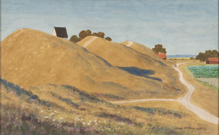 Oskar Bergman, watercolour, signed and dated Sept. 1947.