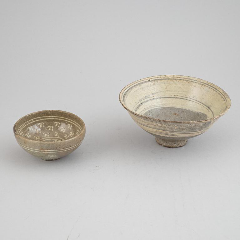Two ceramic bowls, Korea, Goryo/Koryo (918-1392).