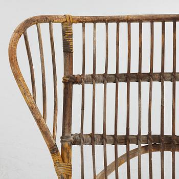 A Rattan Garden Set, 5 pieces, circa 1940s.