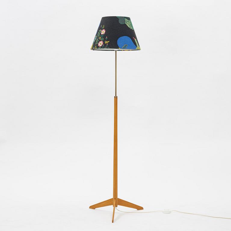 A beech and brass model 'G-34' floor light, Bergbom.