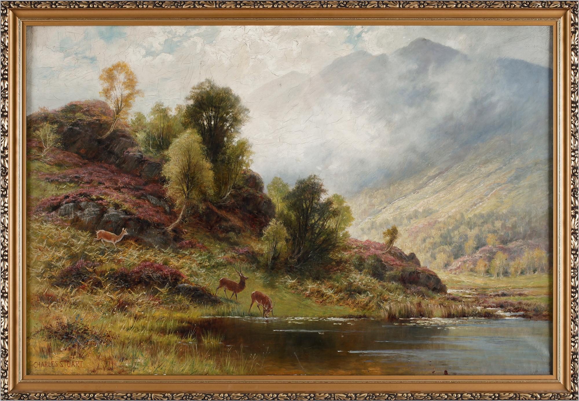 CHARLES STUART, tillskriven, olja på duk.