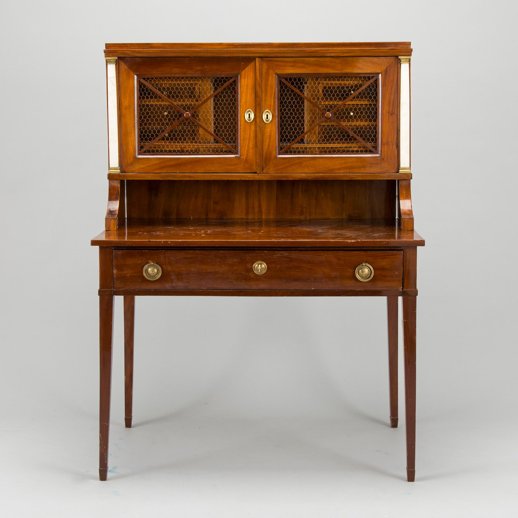 Writing desk, partly late-Gstavian, early 19th century.