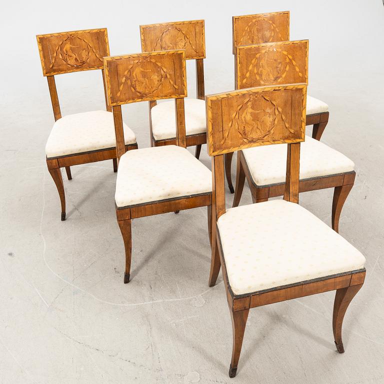 Chairs 6 pcs possibly Italy second half of the 19th century.