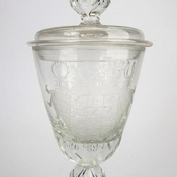 Lockpokal Barockstil sent 1800-tal/tidigt 1900-tal glas.