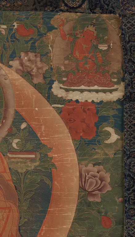 THANGKA, Tsong Khapa, tibeto-kinesisk, 1700-tal/tidigt 1800-tal.