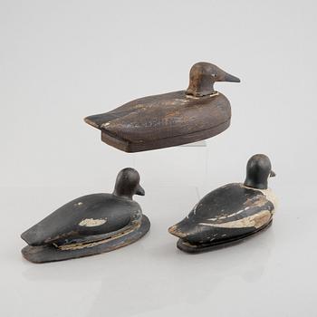 A set of three decoy ducks, first half of the 20th Century.