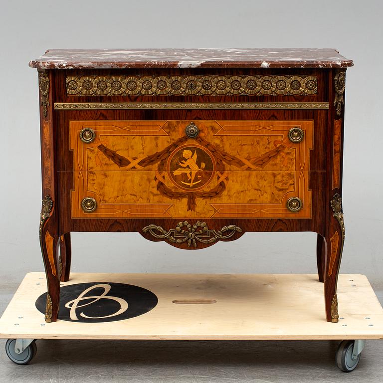 A Gustavian style chest of drawers, mid 20th Century.