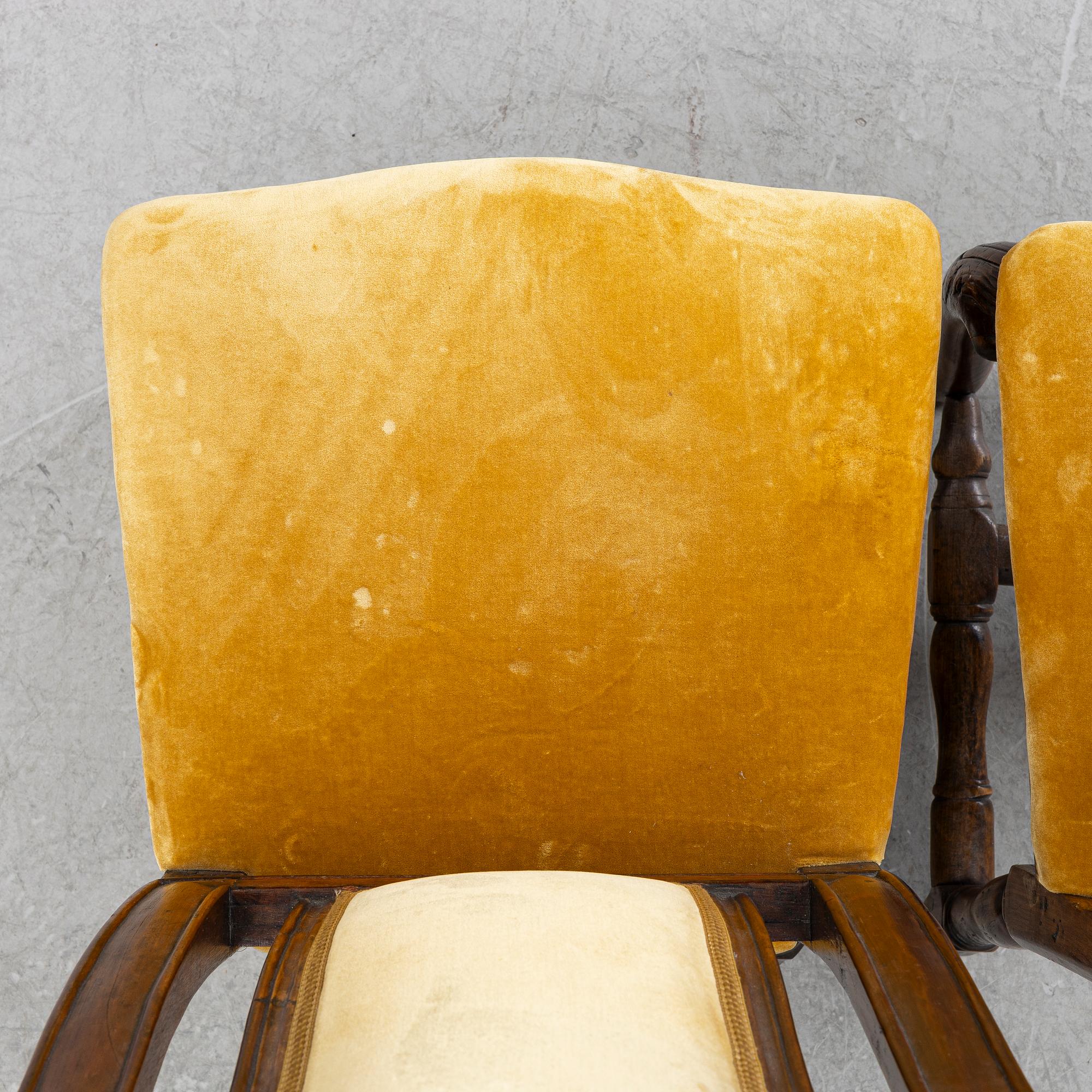 A pair of Late Baroque Chairs, a. mid-18th century.