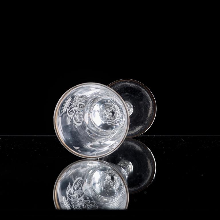 MINNESPOKAL, glas. Tyskland, 1800-tal.