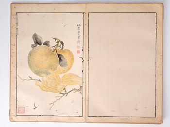 An album with 15 paintings, Qing dynasty (1644-1912). Signed Cao Qi.