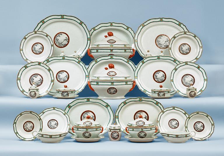 An extensive famille rose dinner service, Qing dynasty, Qianlong (1736-95). (125 pieces).