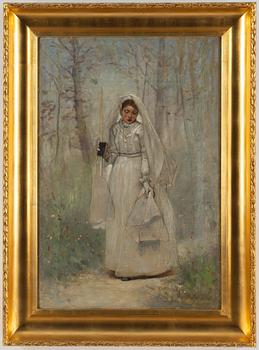 HUGO SALMSON, oil on canvas, signed and dated 1883.