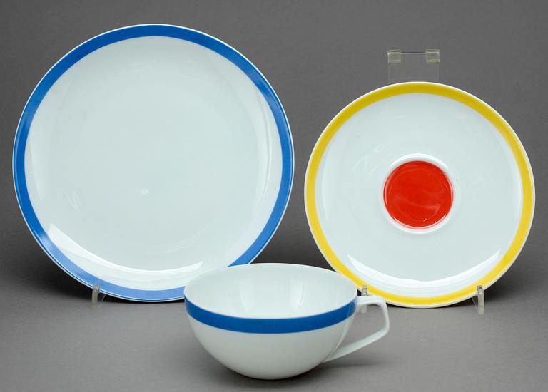 TESERVISDELAR, 11 delar, porslin. Herbert Bayer, Rosenthal Studio Line.