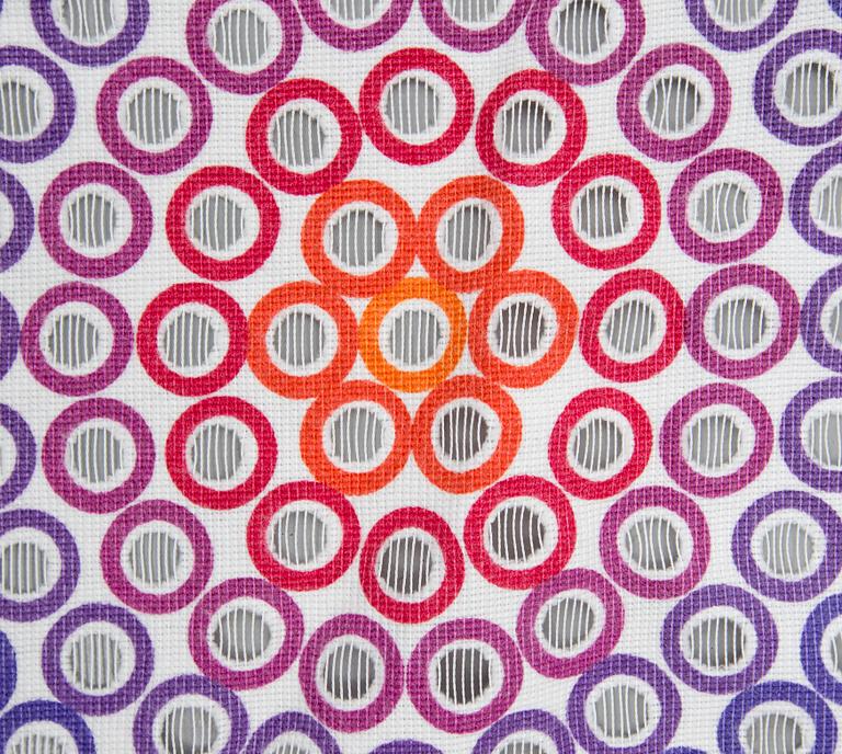 TEXTIL, 4 längder, hopsydda 2+2, bomull, Verner Panton för Mira-X, 1970-tal.