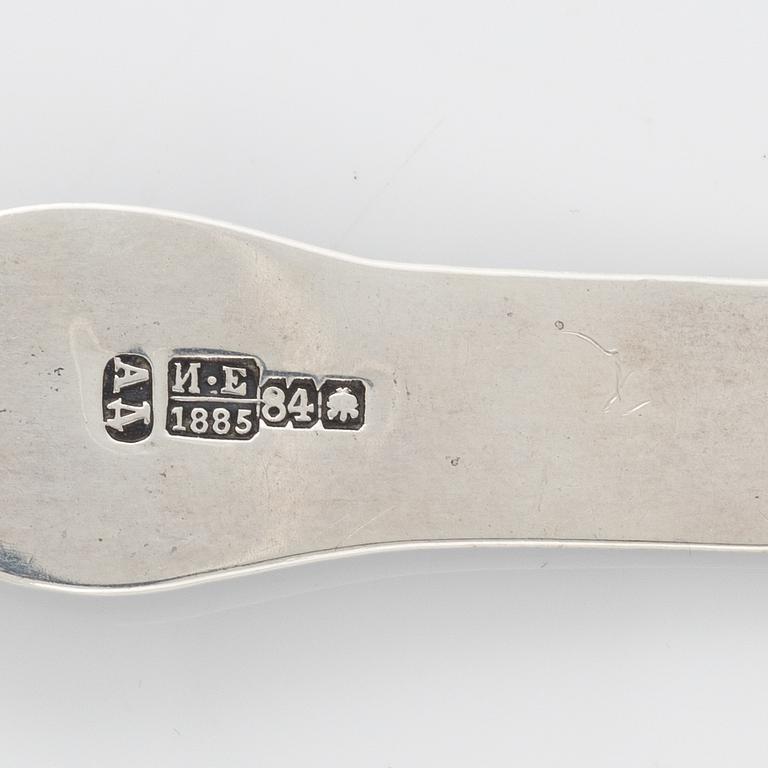 Sked samt slev, silver, Moskva 1869 samt St Petersburg 1885.