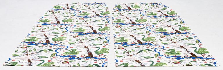 Josef Frank, curtains, a pair, "Green Birds", Svenskt Tenn.