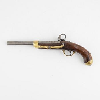 A Danish percussion pistol, 19th century.