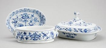 SERVISPORSLIN, 3 del, Meissen, lökmönstret.