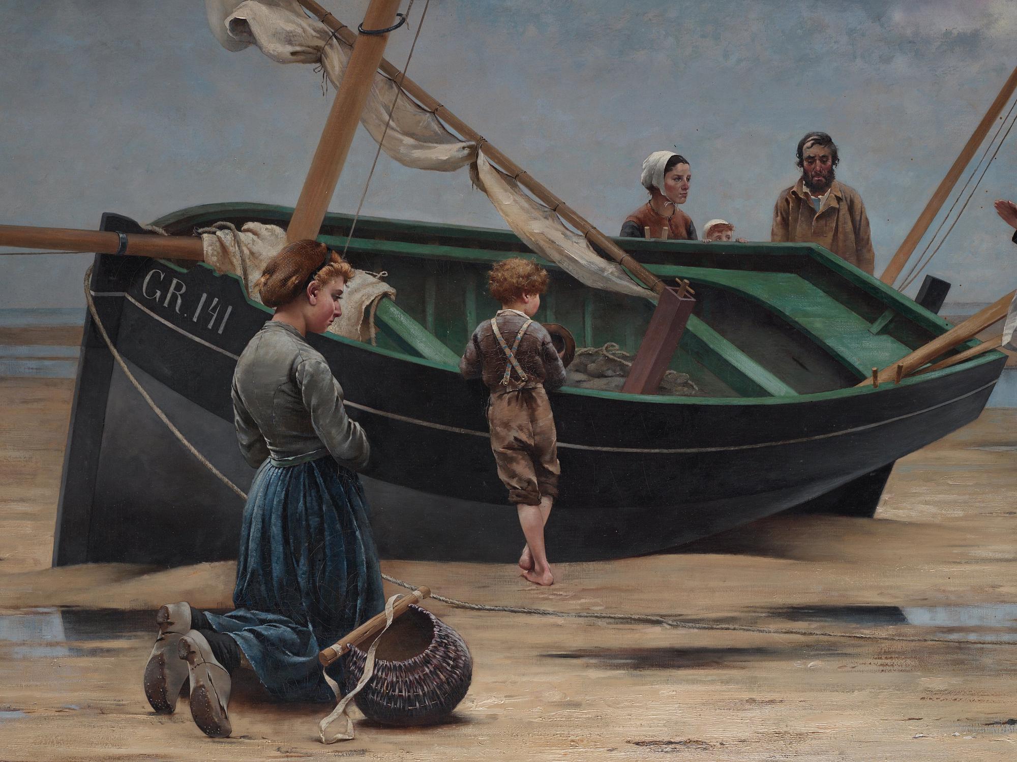 August Hagborg, 'Fiskebåten välsignas' (The ceremony of blessing of a fishing boat / Bénédiction d'une barque).