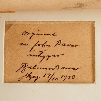 JOHN BAUER, tillskriven, blyertsteckning, ej signerad.