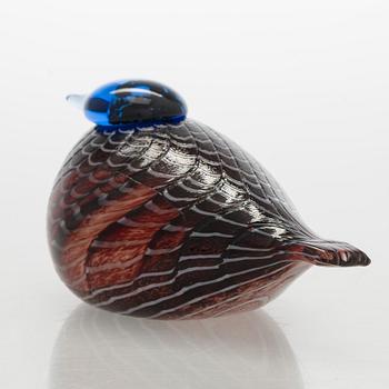 Oiva Toikka, glasfågel, signerad Oiva Toikka Nuutajärvi Notsjö Turun Sanomat.