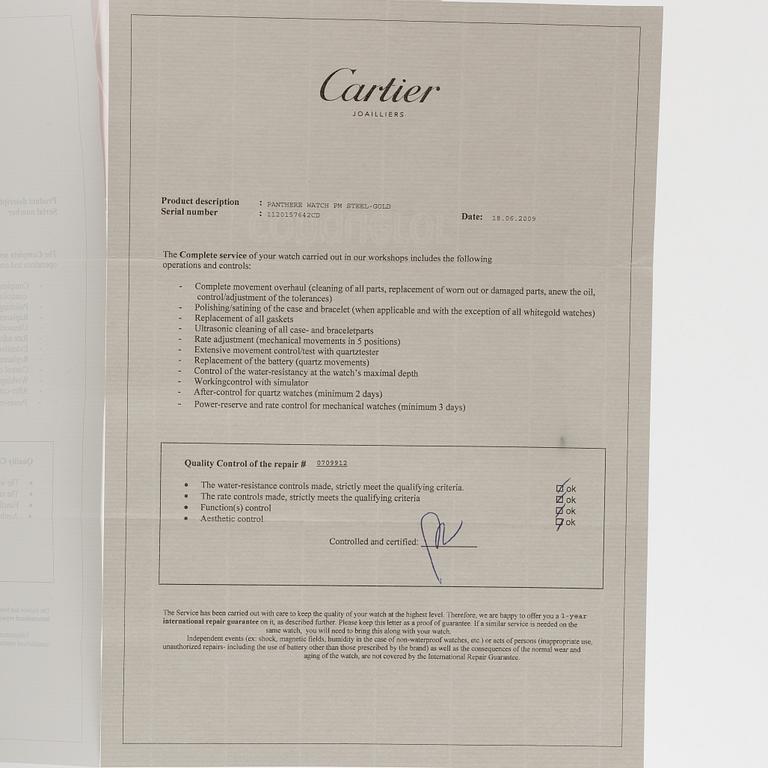 Cartier, Panthère, armbandsur, 21,5 x 21,5 (29,5) mm.