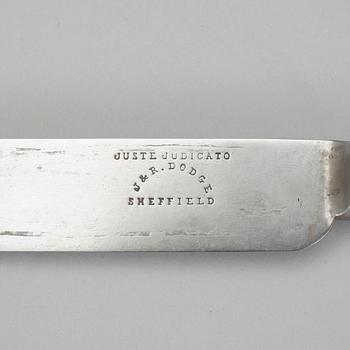 MATKNIVAR, 6+6 stycken, silver, bla Pehr Zethelius, Stockholm, 1800-talets första hälft.