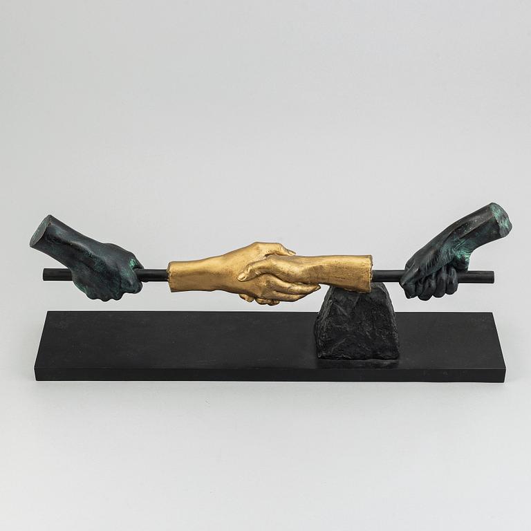 Carl Fredrik Reuterswärd, sculpture, bronze, signed and numbered 36/69. Foundry mark Fonderia M Italy.