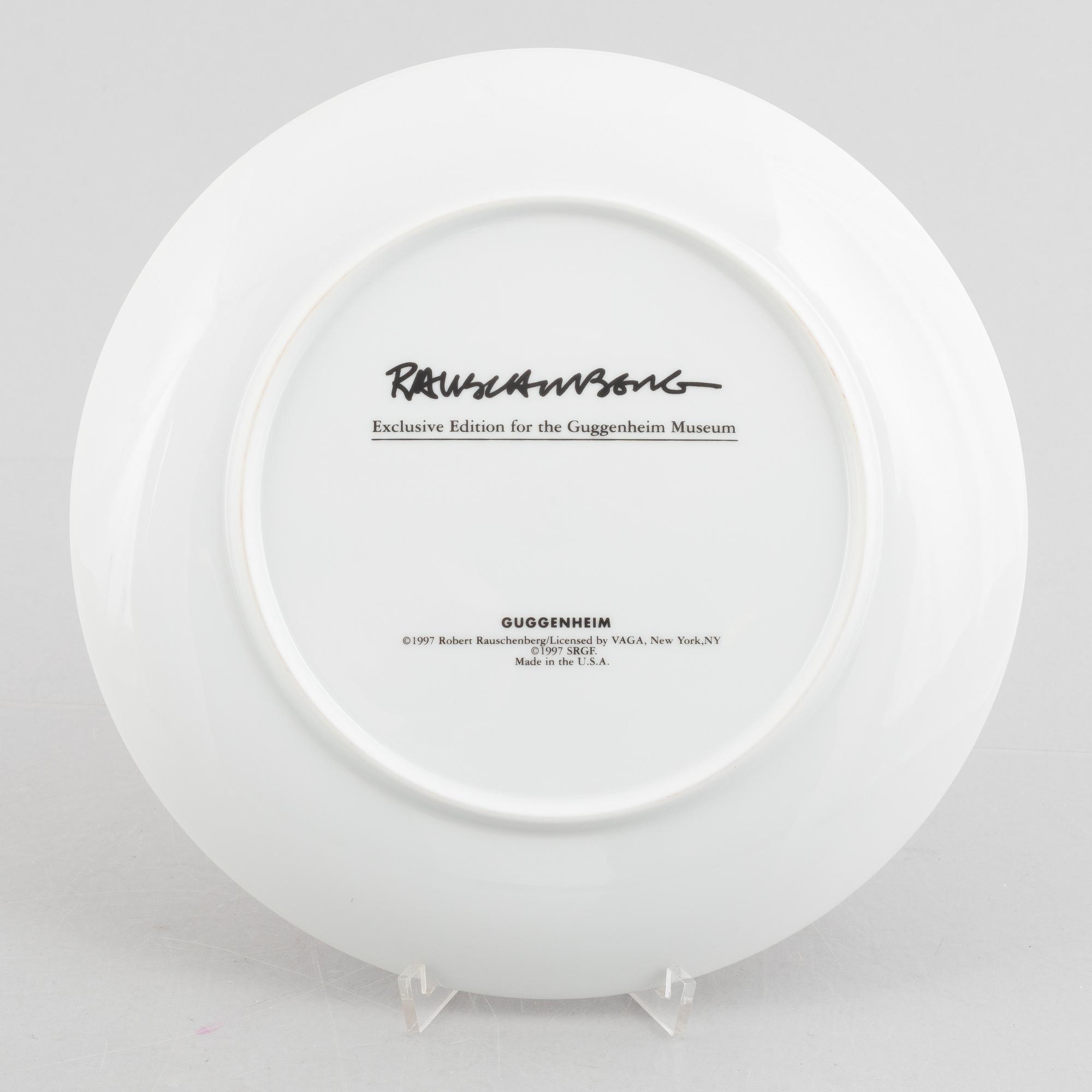 Robert Rauschenberg, tallrikar, 5 st, exclusive edition för Guggenheim Museum, USA, 1997.
