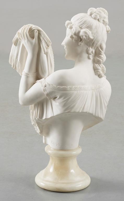 GIUSEPPE BESSI, skulptur, parian. Sign.